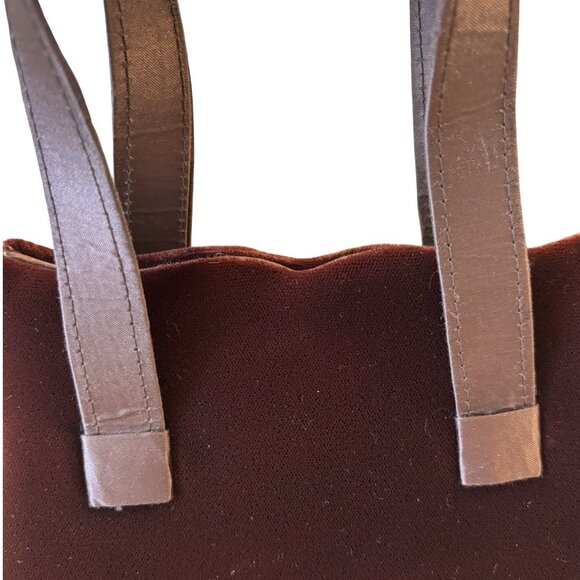 Vintage Burgundy Velvet Serpentine Scalloped Edge Bag 1980s - Picture 6 of 13